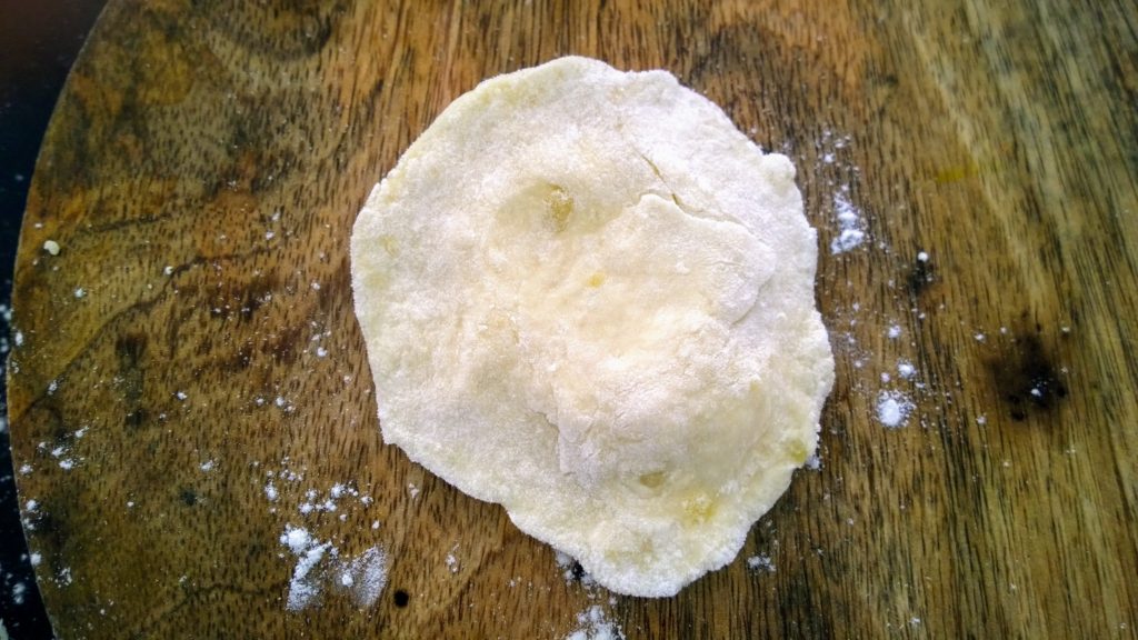 Flattened dough