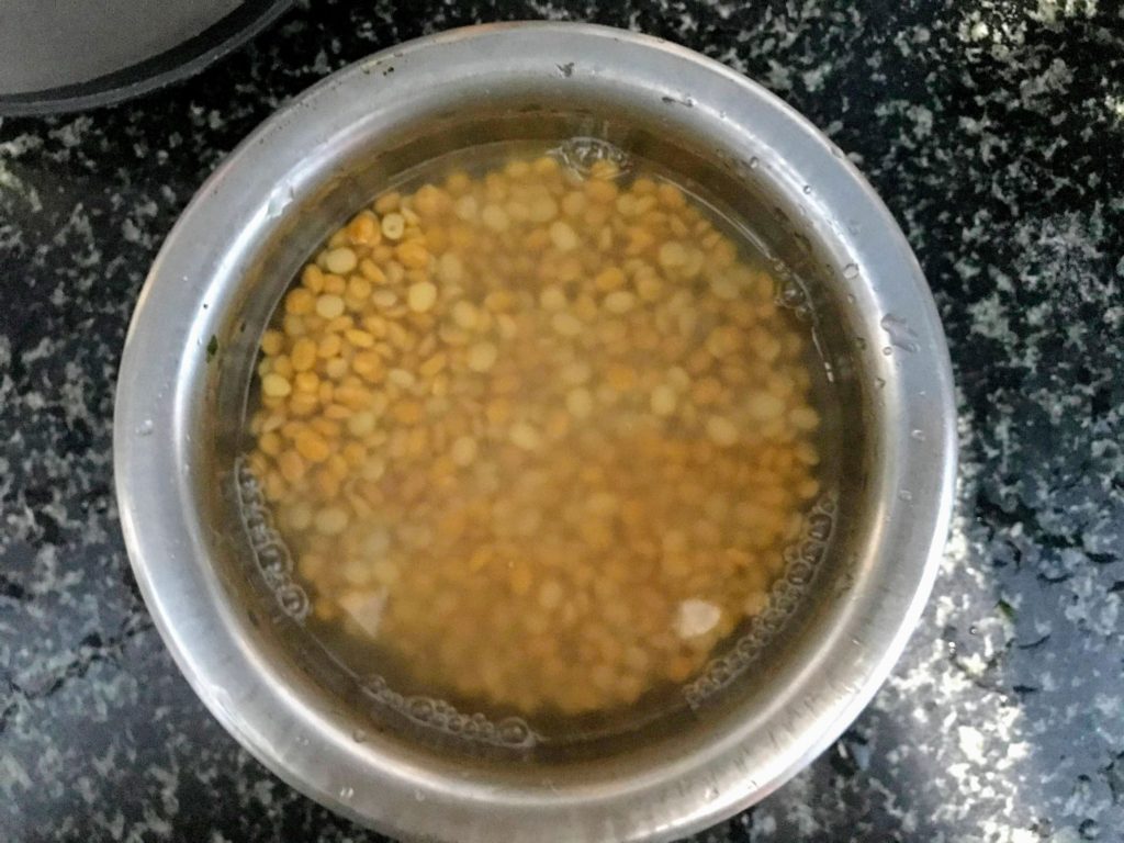 Soaking chana dal