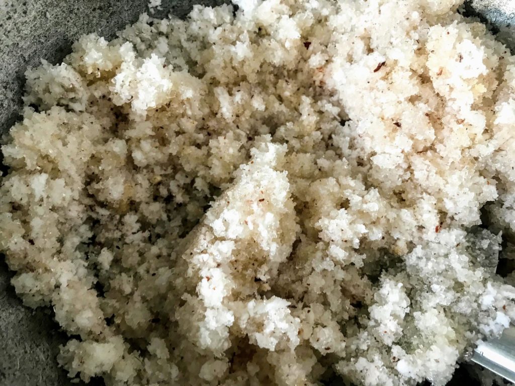 Cooked coconut