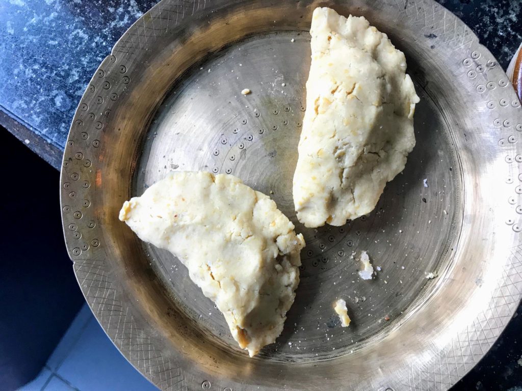 Dumplings ready to be fried